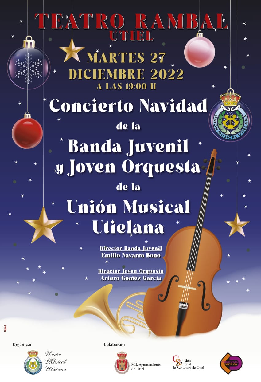 cartel concierto navidad banda juvenil y orquesta de la umu