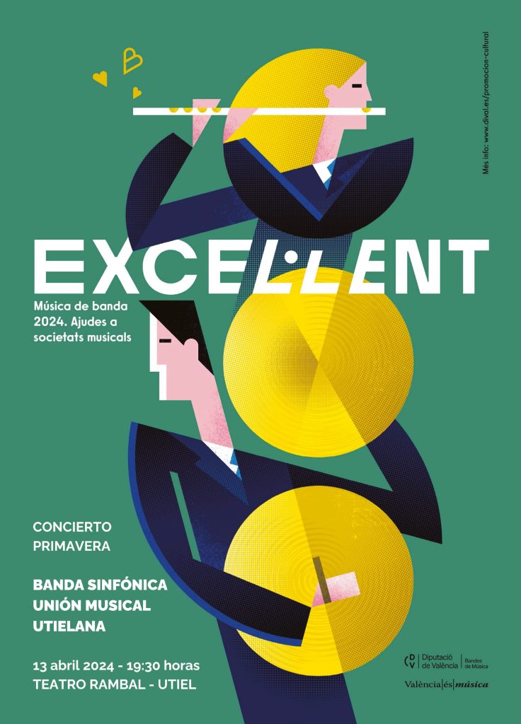 Cartel del Concierto de Primavera de la Unión Musical Utielana 2024